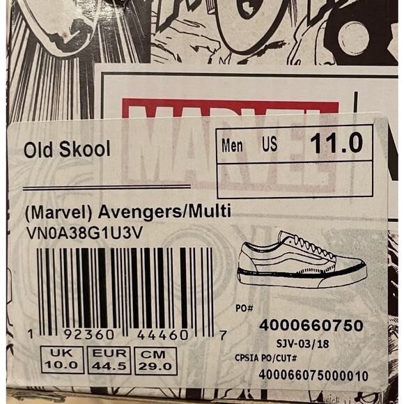 Avengers VANS Marvel Captain America Off The Wall Mens 11 New Box FAST SHIP